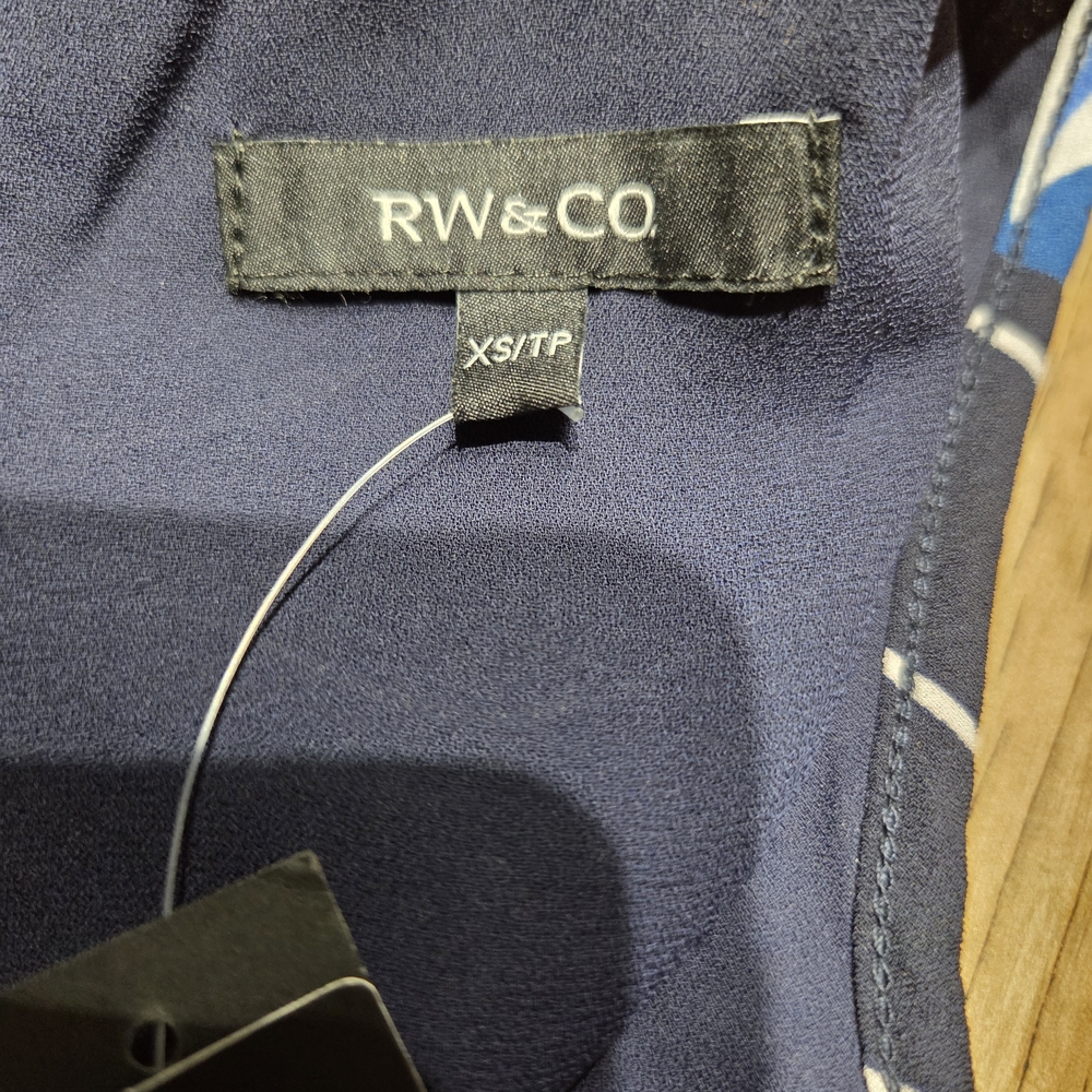 RW&CO. Navy and White Patterned Dress - Picture 3 of 7